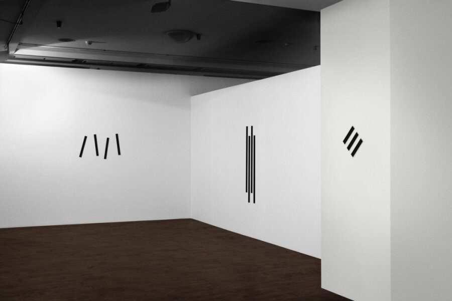 Installation view, Strategic project - Czech section, Peripheral vision, Black and white compositions nr. 1-4, 4th Moscow International Biennale for Young Art, 2014, Moscow, RU